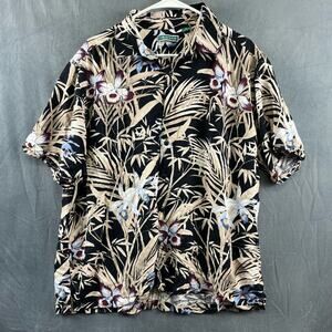 Club Avera Rayon Hawaiian Casual Button Down Shirt Hibiscus Floral Men’s XL